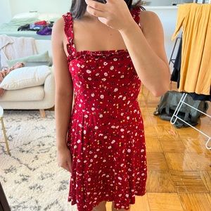 Floral Red Dress S